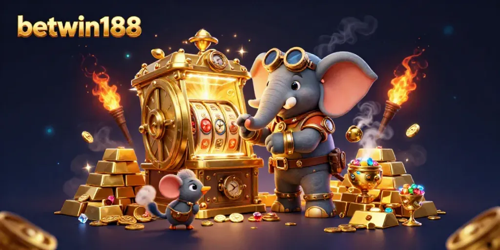 Gambarkan taruhan slot menarik di betwin188 dengan elemen berkilauan dan latar belakang yang memikat.