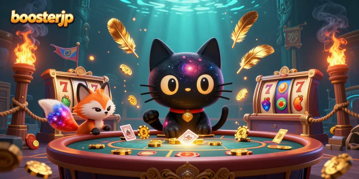 Experience thrilling gameplay with boosterjp at the vibrant cosmic casino featuring animated slot reels.