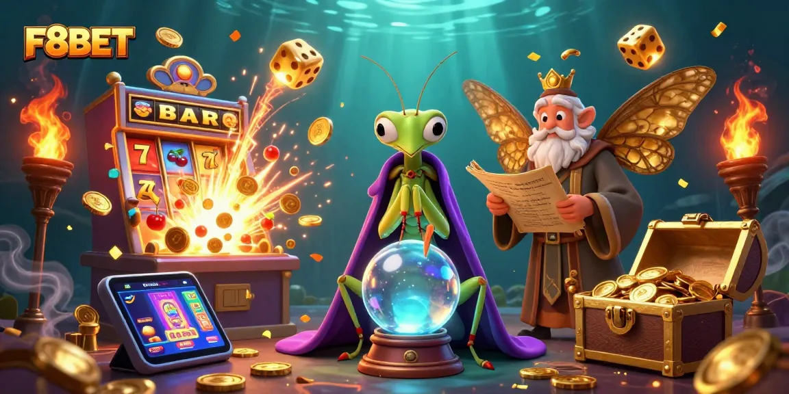 Experience the thrill of winning at F8BET with vibrant casino games, featuring a mystical fortune teller and exciting jackpots.