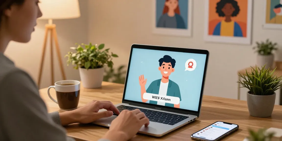 Engaging in a chat with the Crushon AI character in a cozy home office.