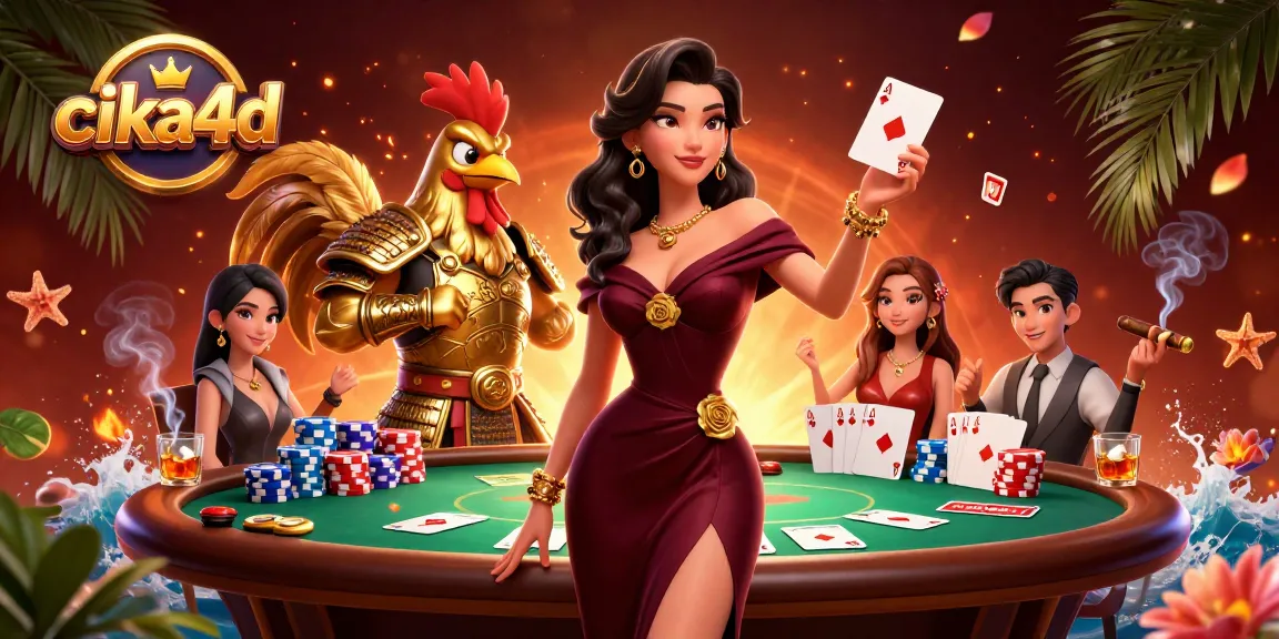 Spin to win at CIKA4D with thrilling poker action and vibrant 3D illustration.