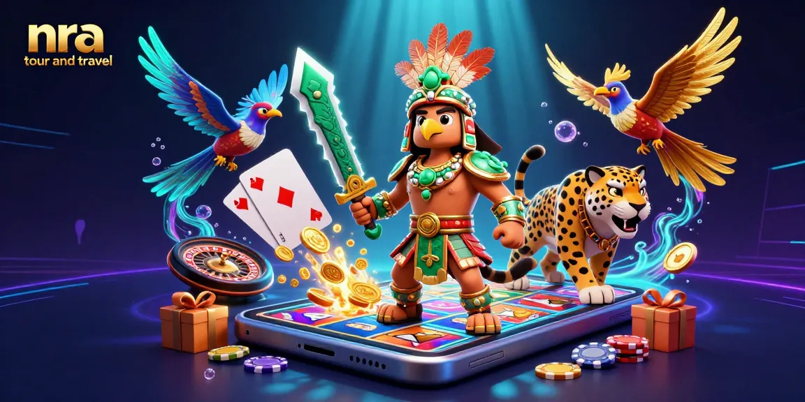 Experience the thrill of gambling with nra tour and travel in this vibrant 3D casino scene featuring exciting slot games.