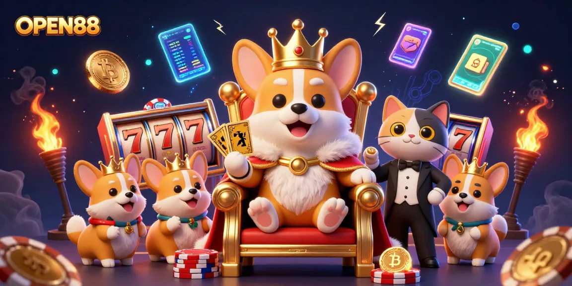 Join the excitement at OPEN88 as the royal corgi reigns over thrilling slot games and jackpots.