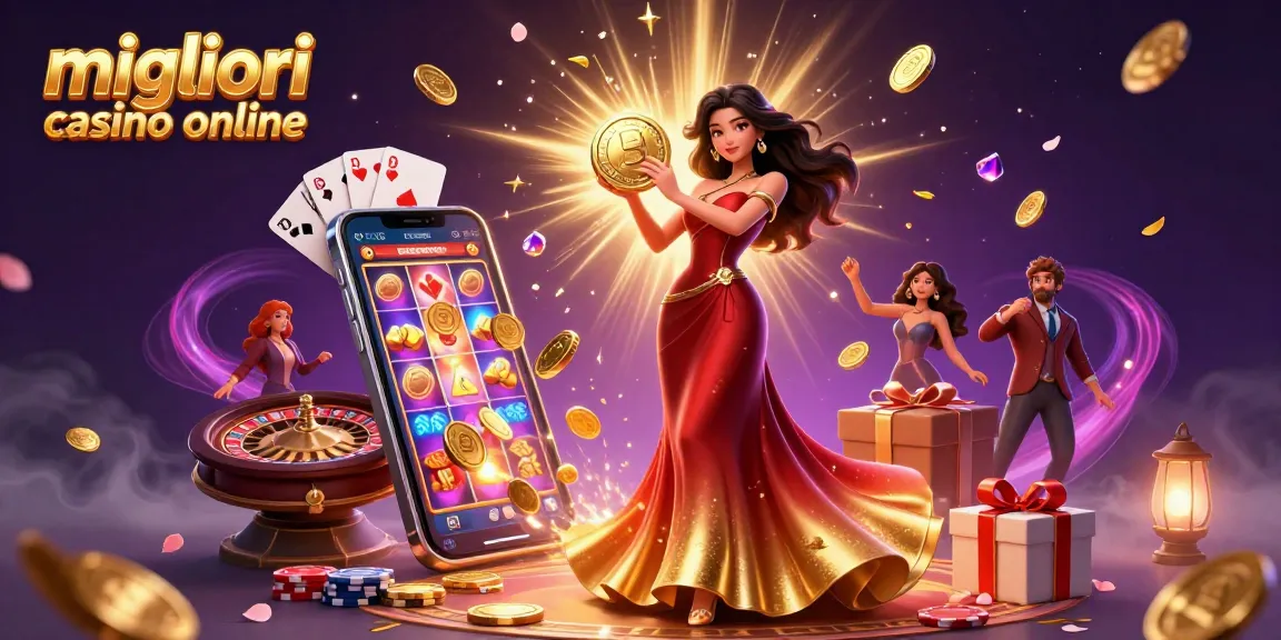 Scopri le migliori vincite nei migliori casino online con emozionanti slot e jackpot in questa scena vibrante.