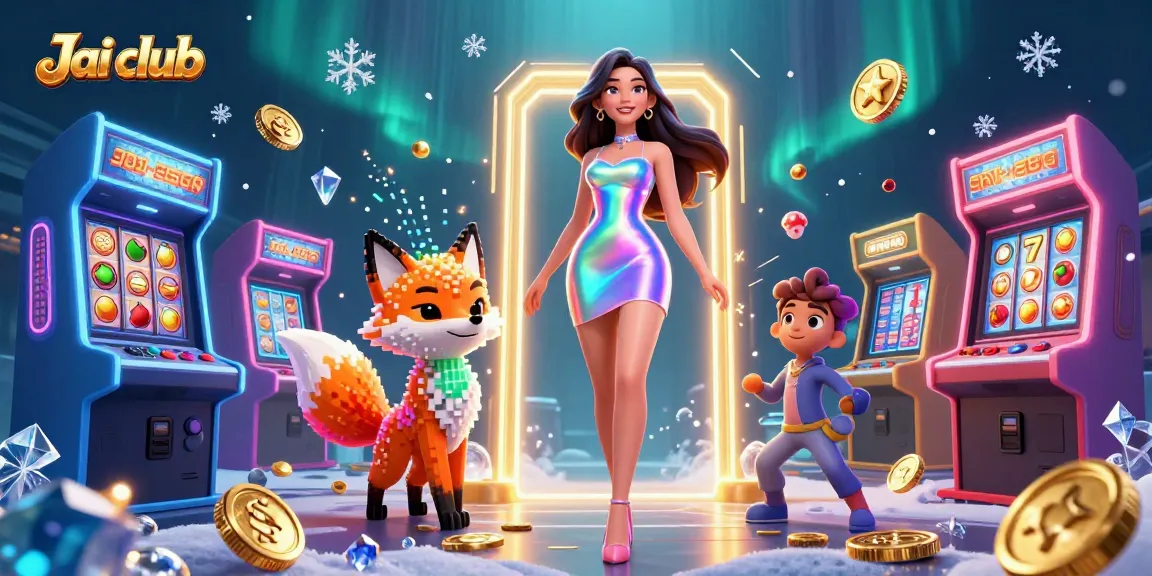 Experience thrilling gameplay at Jai club with vibrant imagery of casino elements and characters.