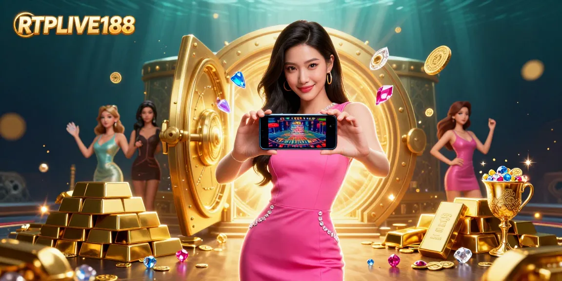 Rasakan kemenangan dengan RTPLIVE188 dalam suasana kasino 3D yang hidup yang menggambarkan kegembiraan dealer langsung.