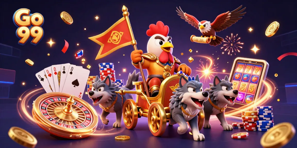 Engage in thrilling action with Go 99's vibrant 3D casino adventure, featuring characters and dynamic game elements.