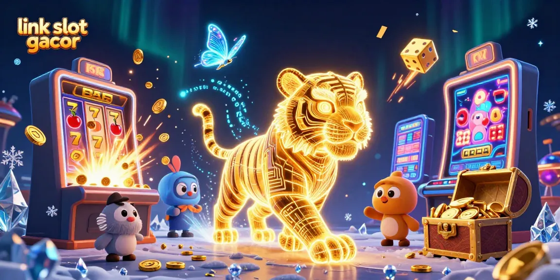 Experience link slot gacor with vibrant casino elements, showcasing a jackpot explosion and neon characters.
