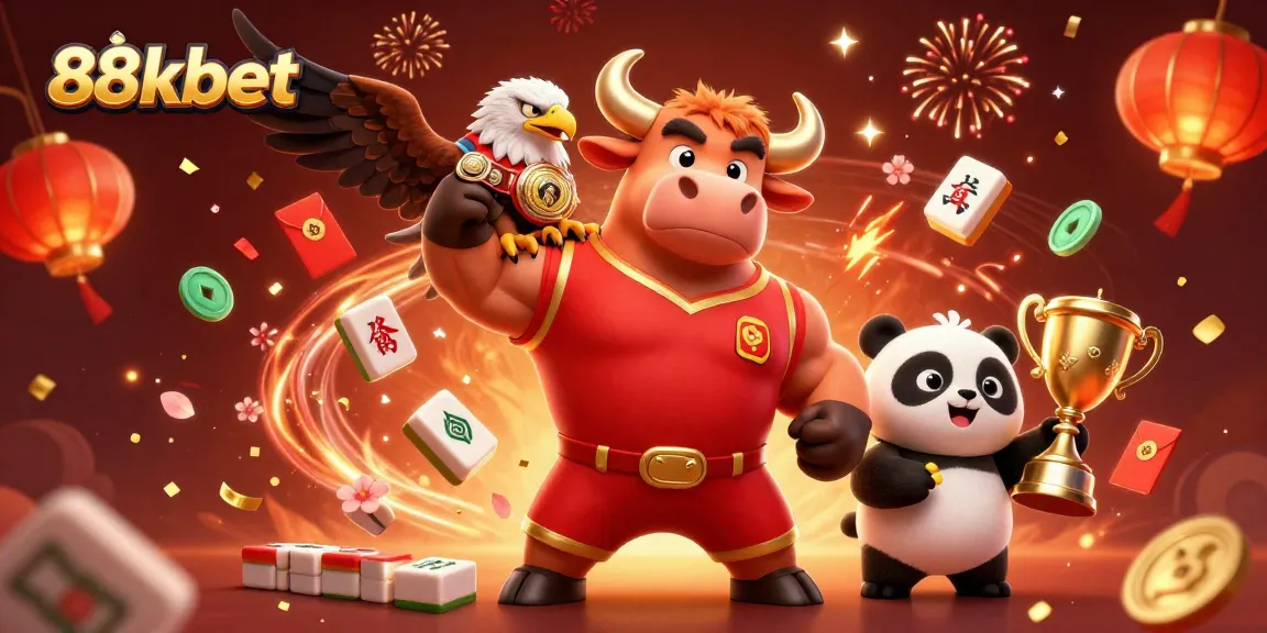 Celebrate big wins at 88kbet with engaging games and vibrant characters performing triumphant poses.