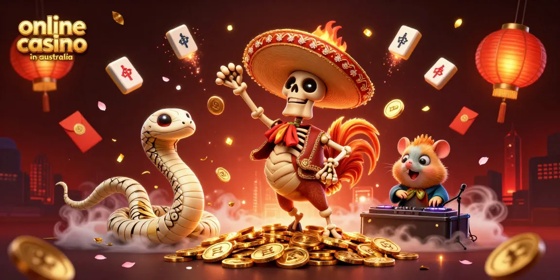 Experience the excitement of online casino in australia with vibrant characters and dynamic game elements.