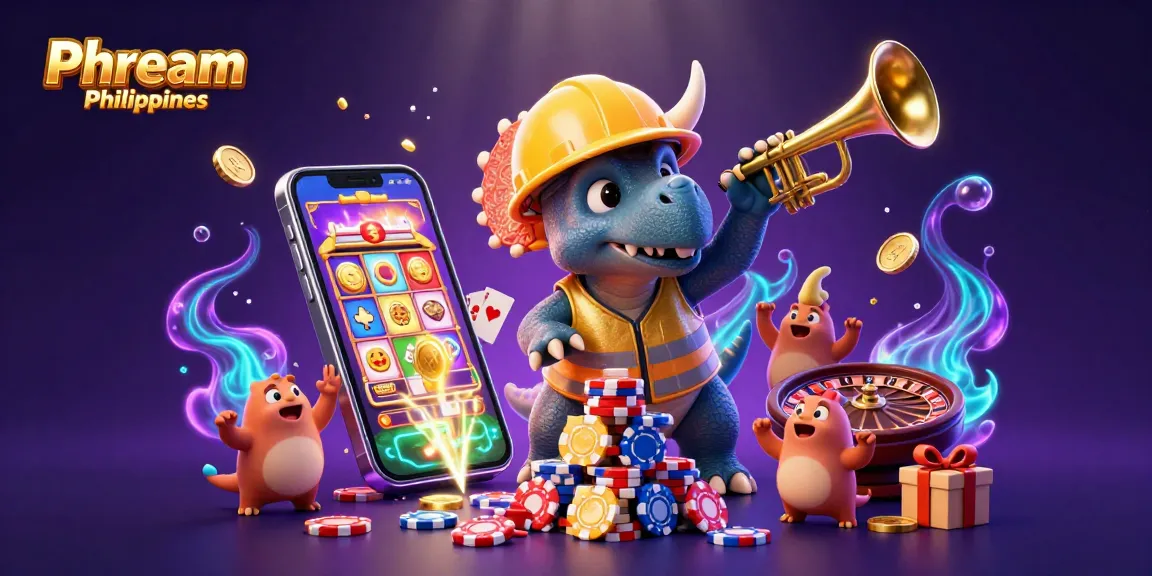 Experience Phdream Philippines with a playful 3D casino scene celebrating big wins and game excitement.
