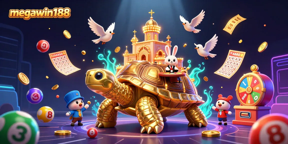 Megawin188 menawarkan pengalaman bermain slot yang menarik dengan kasino mini di punggung kura-kura emas.