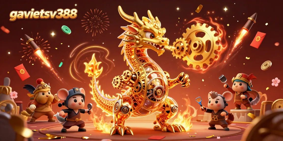 Experience thrilling cockfighting at gavietsv388 with a vibrant 3D illustration showcasing dynamic game elements.