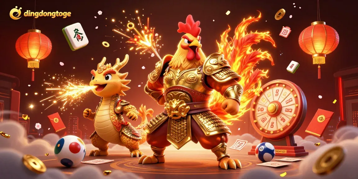 Experience thrilling lottery gameplay with dingdongtoge in this vibrant, animated 3D illustration.