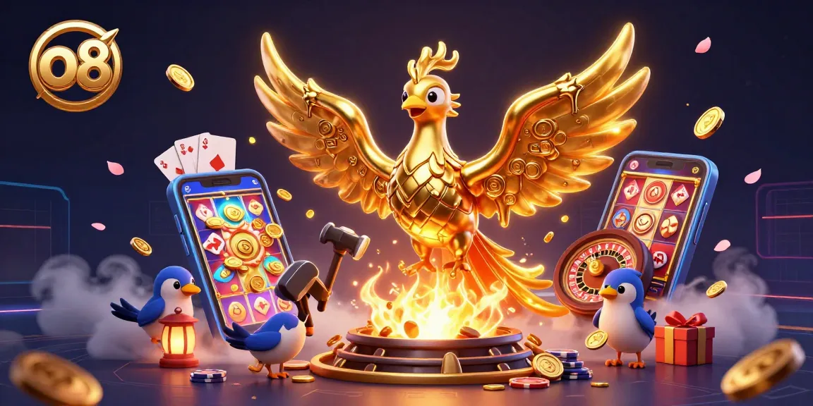 Spin the reels at o8's alluring online casino featuring golden phoenix and exciting game elements.
