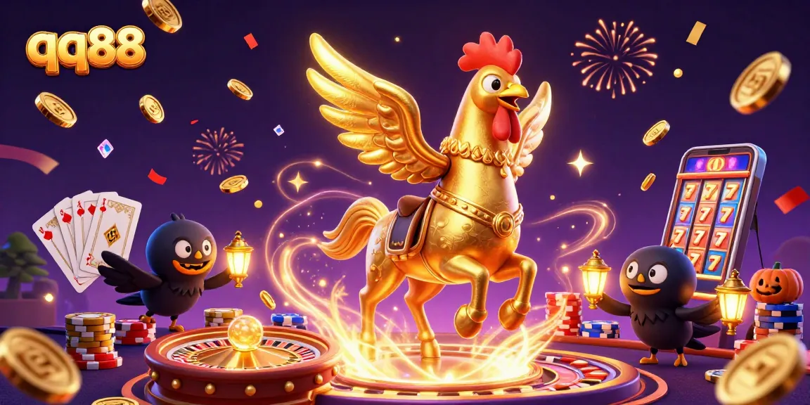 Experience thrilling gameplay at qq88 with a lively casino scene featuring dynamic characters and sparkling elements.
