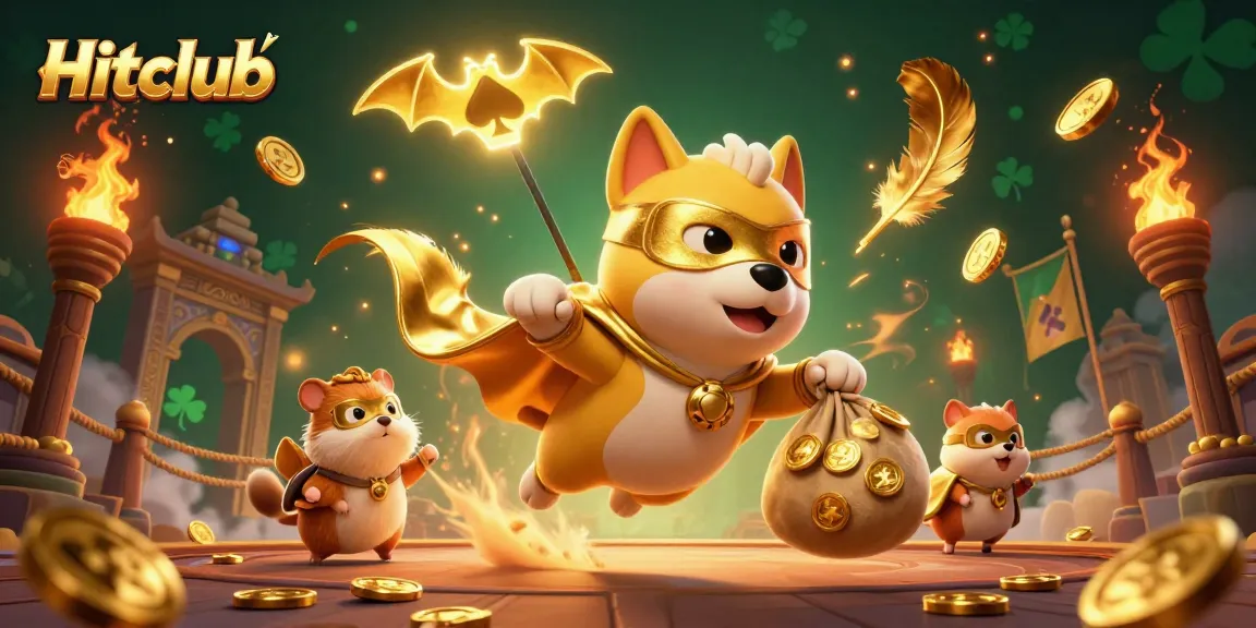 Experience exciting wins at Hitclub as the superhero dog flies for cash prizes in this energetic 3D scene.