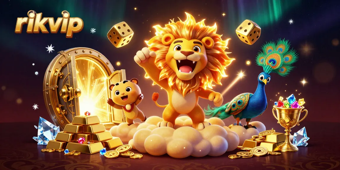 Experience thrilling gameplay at rikvip with vibrant visuals of animated casino elements and treasures.
