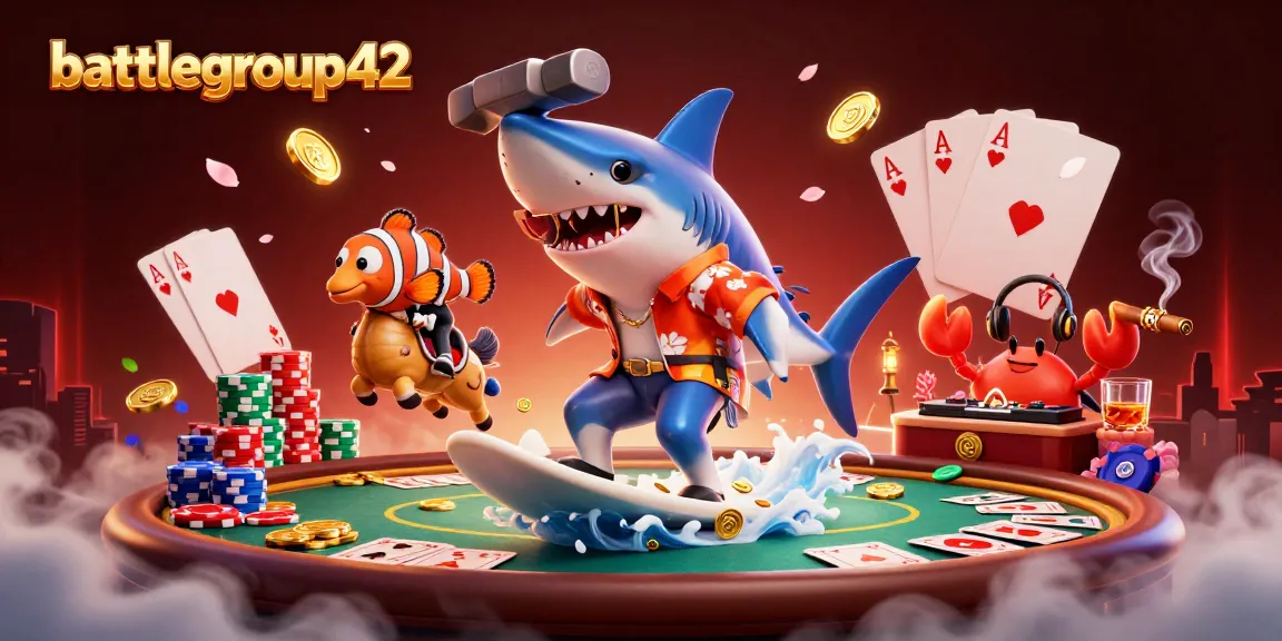 Engage with battlegroup42 by playing poker in an exciting 3D casino scene
