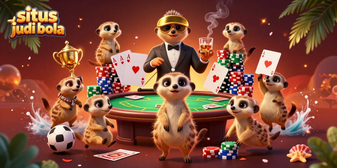 Engage with situs judi bola through this lively meerkat sports betting scene featuring dynamic elements.
