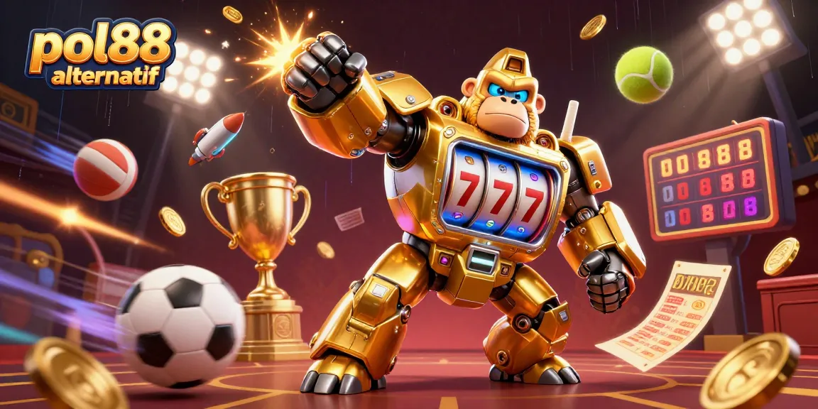Mencetak kemenangan dengan pol88 alternatif, mesin slot 3D gorila mecha dan elemen olahraga dinamis.