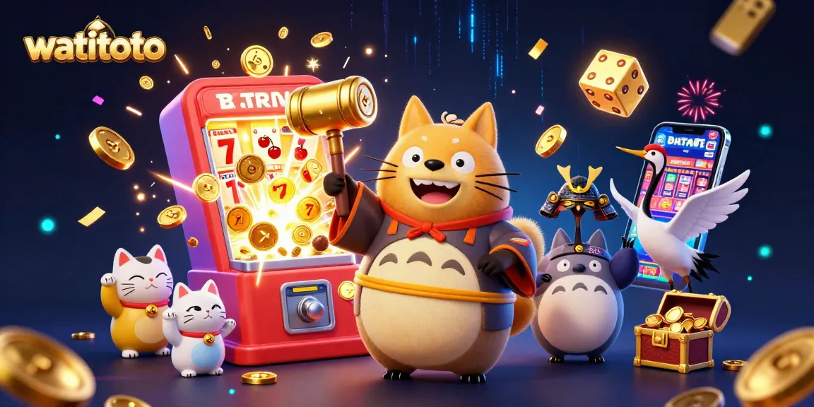 Win big at watitoto with vibrant lottery scenes featuring playful tanuki and lucky symbols!