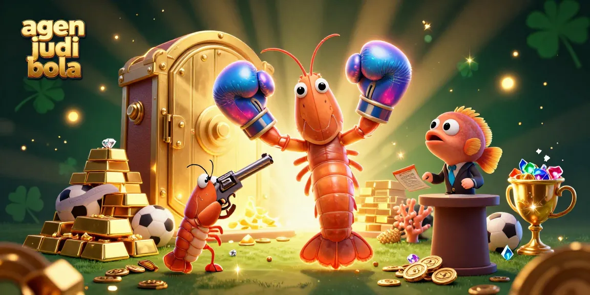 Engage with the exhilarating world of agen judi bola as vibrant shrimp characters cheer for the ultimate sports betting excitement.